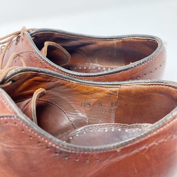 Allen Edmonds Mens 10.5 Brown Leather Vernon Cap Toe Oxford Lace Up Dress Shoes main image 6